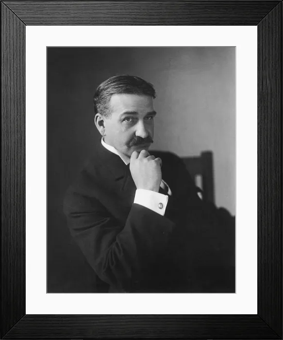 Framed Print : L. Frank Baum, American author of THE WIZARD OF OZ. In the 1939 film, THE WIZARD OF OZ, Judy Garland stared as Dorothy, the main character of the book (BSLOC_2016_11_150)