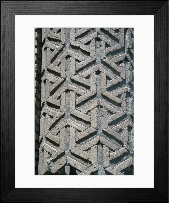Framed Print : Exterior Decoration of Western Mausoleum, 1093, 11th Century, mixed technique - Detail Framed Print : Exterior Decoration of Western Mausoleum, 1093, 11th Century, mixed technique - Detail