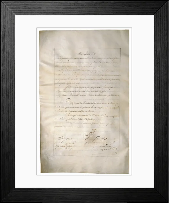 Framed Print : Louisiana Purchase Treaty of 1803 signed by Napoleon Bonaparte and Talleyrand