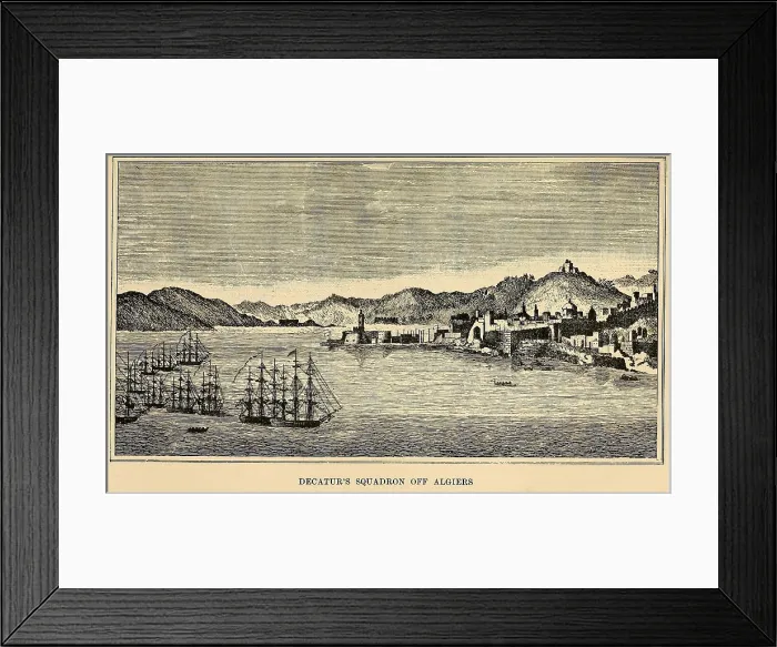 Framed Print : First Barbary War 1801-1805. Decatur's Squadron off Algiers