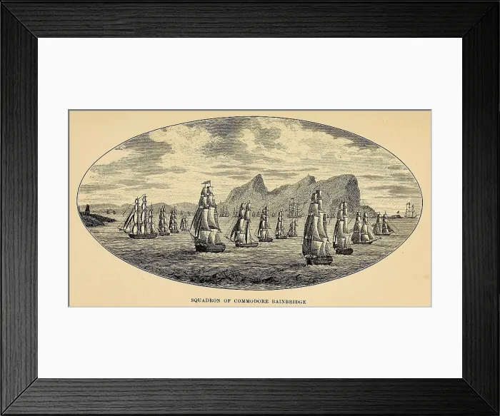 Framed Print : First Barbary War 1801-1805. American Navy and the Barbary Corsairs