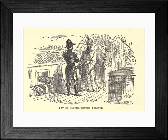 Framed Print : First Barbary War 1801-1805. Stephen Decatur before the Dey Bey of Algiers