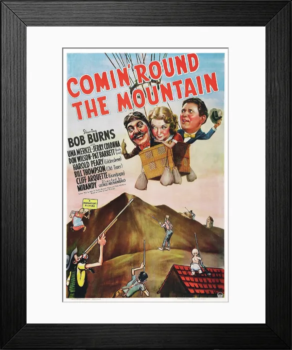 Framed Print : COMIN ROUND THE MOUNTAIN, US poster art, from left: Jerry Colonna, Una Merkel, Bob Burns, 1940