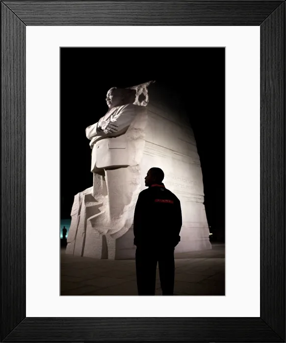 Framed Print : President Barack Obama at the Martin Luther King, Jr. National Memorial. Oct. 14, 2011 (BSLOC_2015_3_73)