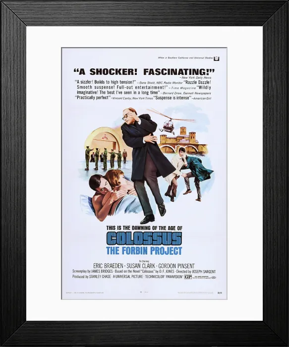 Framed Print : COLOSSUS: THE FORBIN PROJECT, l-r: Eric Braeden, Susan Clark on poster art, 1970