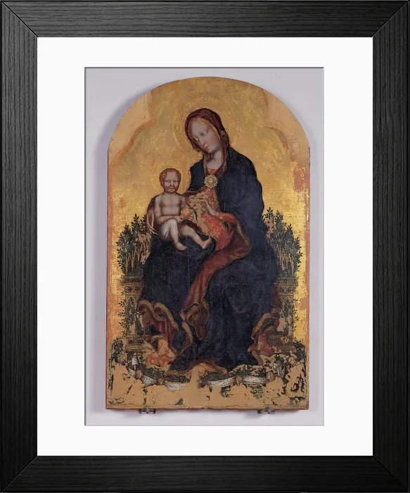 Framed Print : Gentile di Niccol known as Gentile da Fabriano, Madonna and Child with Angels, 15th Century, tempera on board, Italy, Umbria, Perugia, National Gallery of Umbria