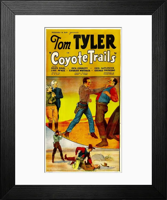 Framed Print : COYOTE TRAILS, center: Tom Tyler, 1935