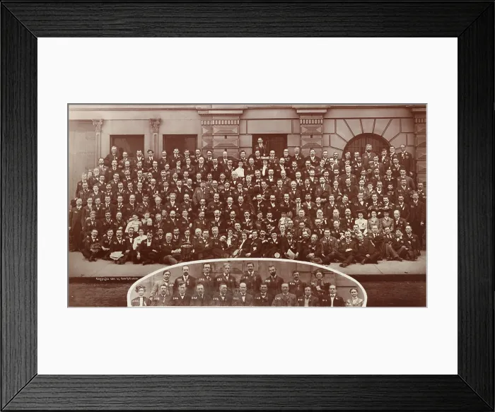 Framed Print : Delegates to the First National Convention of the Socialist Party of the USA. Chicago, Illinois, May 1904. Each person is numbered with their names listed