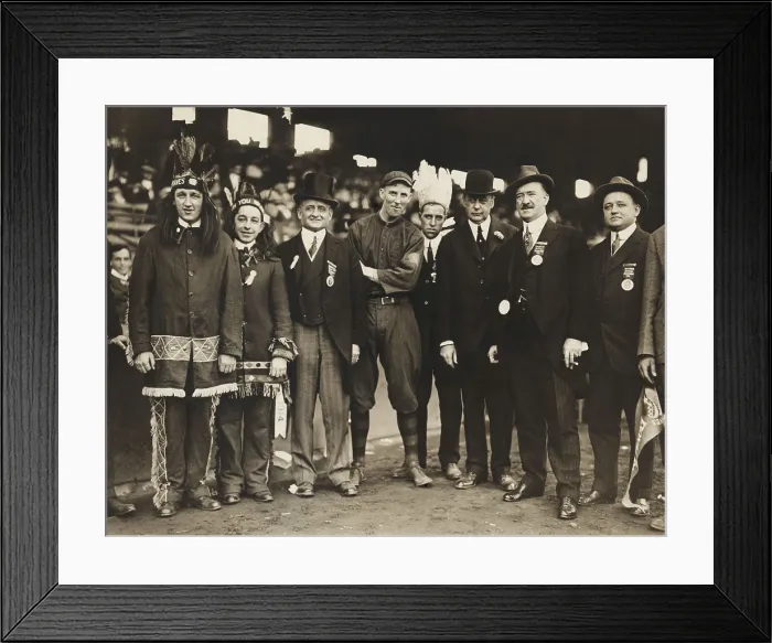 Framed Print : Opening day of the 1914 World Series in Boston, at the end of the Braves Miracle Season