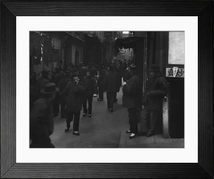 Framed Print : STREET OF THE GAMBLERS (ROSS ALLEY). Chinese immigrants in San Francisco. From Arnold Genthe's CHINATOWN SERIES. 1898 Framed Print : STREET OF THE GAMBLERS (ROSS ALLEY). Chinese immigrants in San Francisco. From Arnold Genthe's CHINATOWN SERIES. 1898