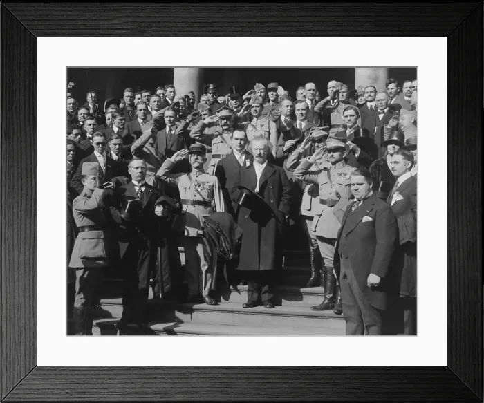 Framed Print : Ignacy Jan Paderewski, with Polish nationalists at New York City Hall, c. 1918. Paderewski recruited Polish Army in the US to fight on the Western Front with the Allies