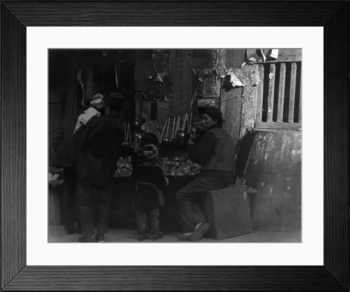 Framed Print : TOY MERCHANTS. Chinese immigrants in San Francisco. From Arnold Genthe's CHINATOWN SERIES. Ca. 1900