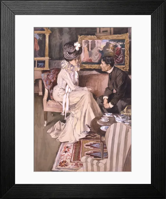 Framed Print : Illustration from Henry James short story, BROKEN WINGS by Maurice Greiffenhagen