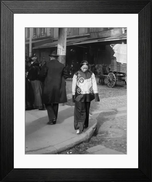 Framed Print : A SLAVE GIRL IN HOLIDAY ATTIRE. From Arnold Genthe's CHINATOWN SERIES. Ca. 1900
