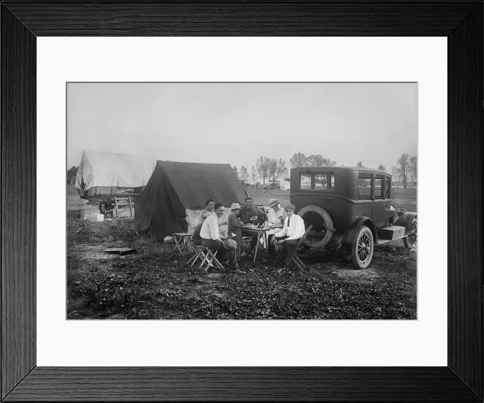 Framed Print : Tin Can Tourists, vacationing on the cheap in Washington, D.C. 1921-22. The name comes from the campers use of canned foods they cooked when parked