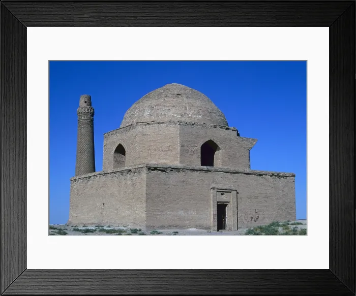 Framed Print : Arslan Jadhib Mausoleum and Minaret, 11th-13th Century, mixed technique - Detail Framed Print : Arslan Jadhib Mausoleum and Minaret, 11th-13th Century, mixed technique - Detail