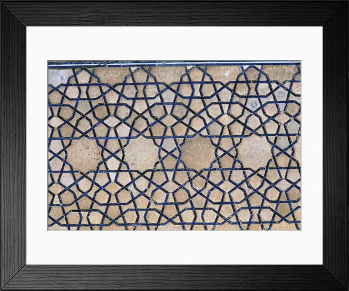 Framed Print : Decoration of the Base of the Facade in the Mosque-Sanctuary of the Maulana, 1445, 15th Century, mixed technique - Detail Framed Print : Decoration of the Base of the Facade in the Mosque-Sanctuary of the Maulana, 1445, 15th Century, mixed technique - Detail