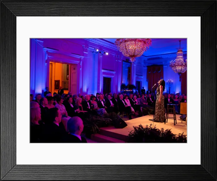 Framed Print : Audra McDonald performs at the White House during the National Governors Association Dinner. Feb. 24, 2013. (BSLOC_2015_3_98)