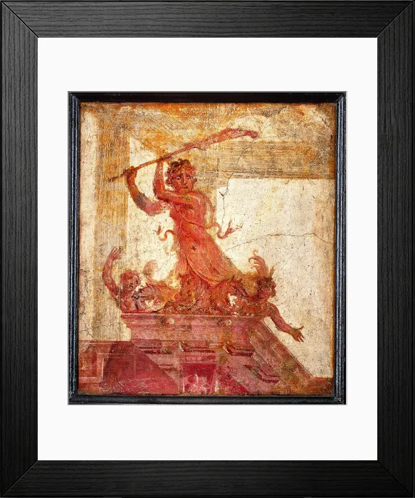 Framed Print : Scylla, by unknown artist, 54-68, 1st Century A.D. ripped fresco, 29, 7 x 29, 6 cm - Italy, Campania, Naples, National Archaeological Museum, Room LXXVII, inv. 8860