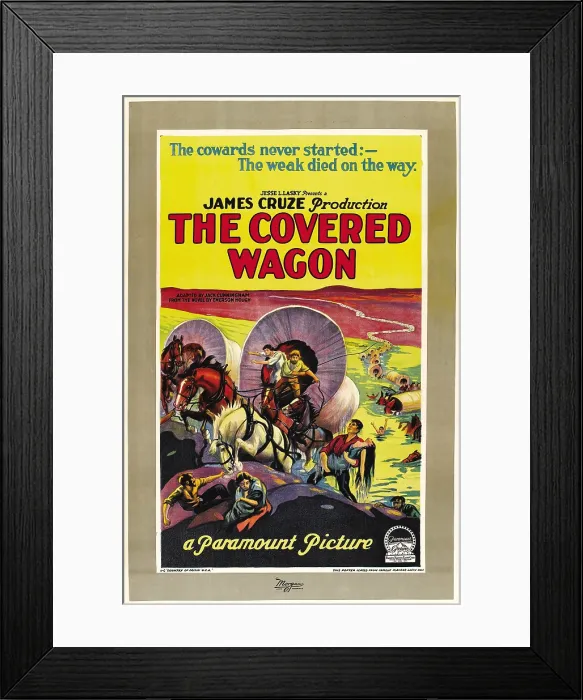 Framed Print : THE COVERED WAGON, style C poster, 1923