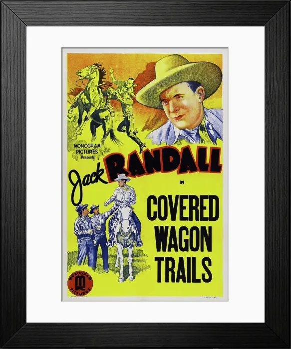 Framed Print : COVERED WAGON TRAILS, US poster, Jack Randall (aka Addison Randall), 1940
