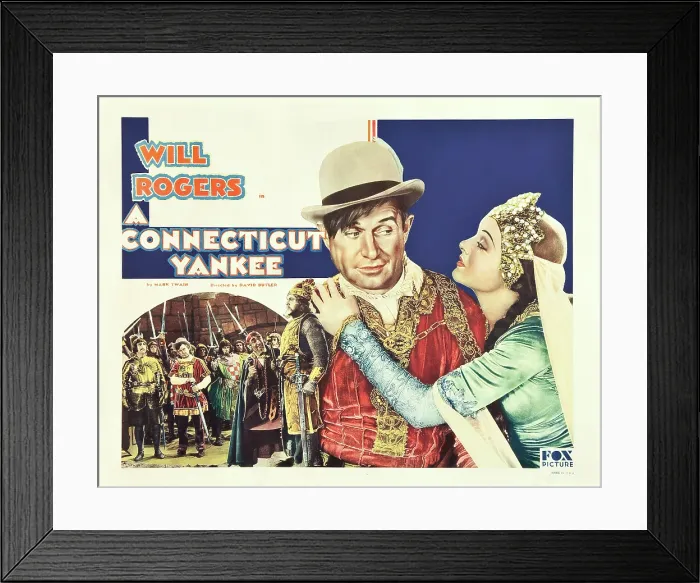 Framed Print : A CONNECTICUT YANKEE, US poster art, from left: Will Rogers, Myrna Loy, 1931. TM and Copyright 20th Century Fox Film Corp. All rights reserved / courtesy Everett Collection