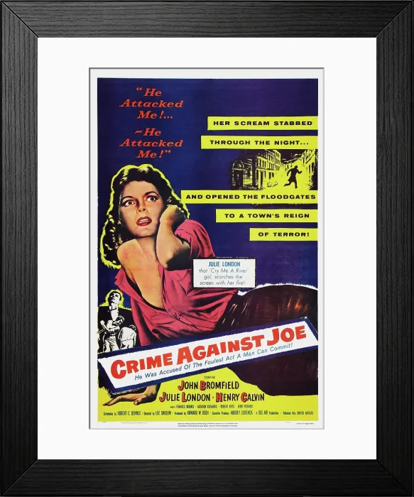 Framed Print : CRIME AGAINST JOE, US poster art, Julie London, 1956