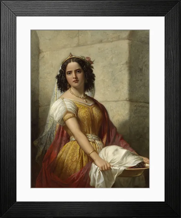 Framed Print : Salone with the Head of John the Baptist, by Jan Adam Kruseman, c. 1861, Dutch oil painting Framed Print : Salone with the Head of John the Baptist, by Jan Adam Kruseman, c. 1861, Dutch oil painting