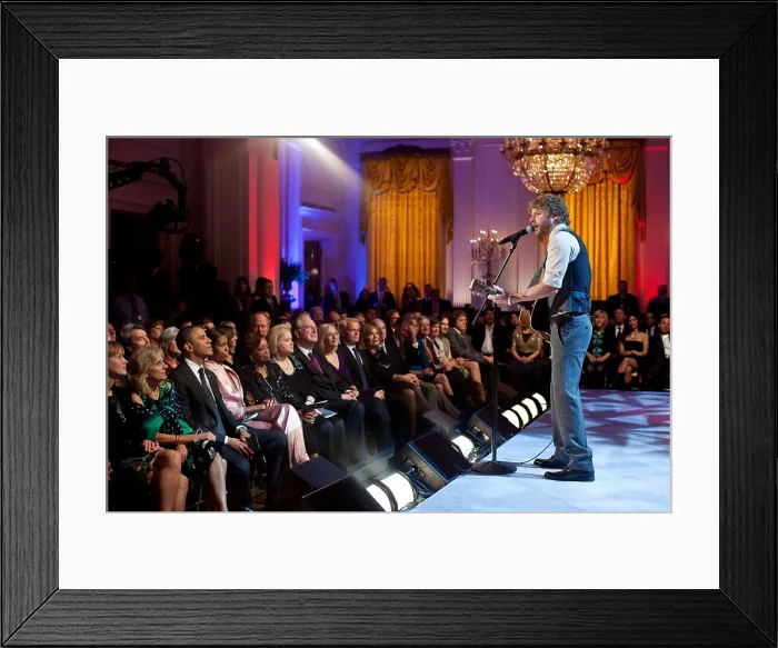 Framed Print : Dierks Bentley performs during the Country Music: In Performance at the White House'. Nov. 21, 2011