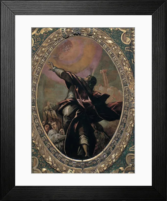 Framed Print : Robusti Jacopo known as Tintoretto, The Pillar of Fire, 1577, 16th Century, fresco, Italy, Veneto, Venice, Scuola Grande di San Rocco, Upper Hall