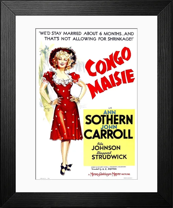 Framed Print : CONGO MAISIE, US poster, Ann Sothern, 1940