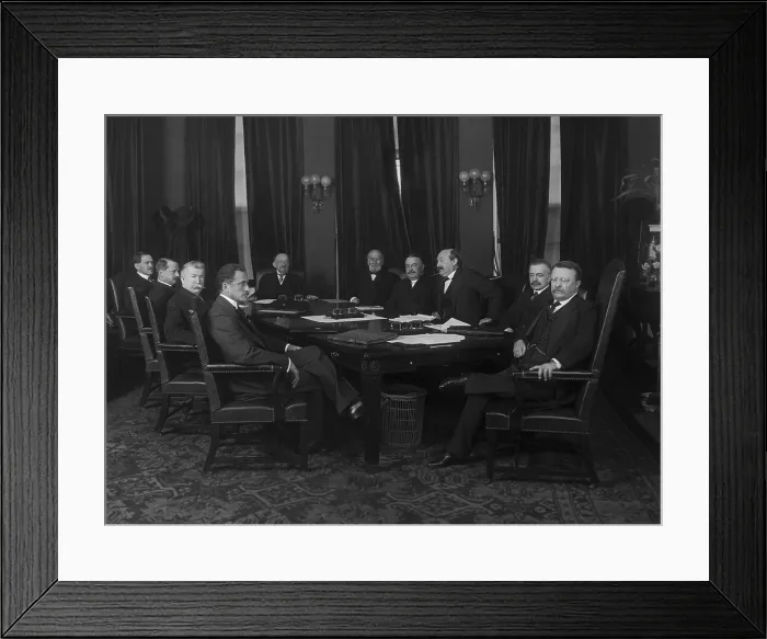 Framed Print : President Theodore Roosevelt with members of his cabinet 1908 Framed Print : President Theodore Roosevelt with members of his cabinet 1908