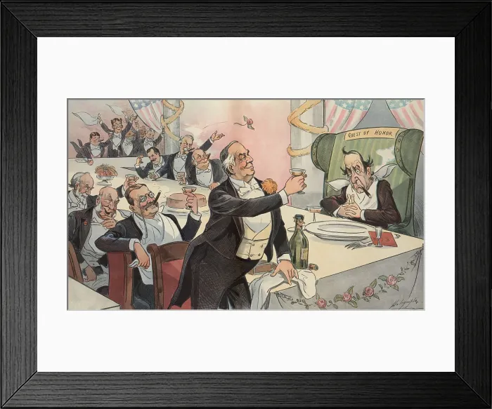 Framed Print : Political cartoon about the presidential elections, from PUCK Magazine, Nov. 28, 1900 Framed Print : Political cartoon about the presidential elections, from PUCK Magazine, Nov. 28, 1900