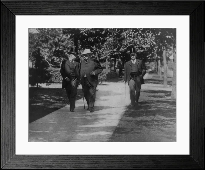 Framed Print : President Roosevelt conferring with Senator Hanna walking in Buffalo New York Sept. 14, 1901 Framed Print : President Roosevelt conferring with Senator Hanna walking in Buffalo New York Sept. 14, 1901