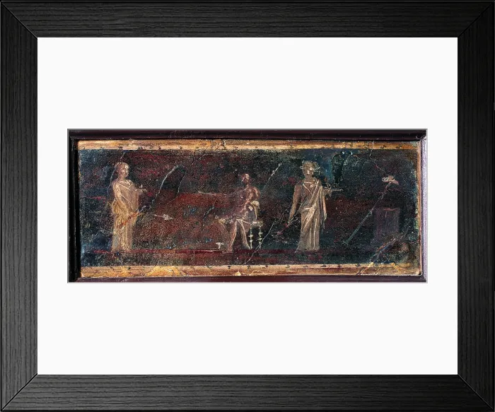 Framed Print : Praedella, by unknown artist, 45-79, 1st Century A.D. ripped fresco, 25 x 50 cm - Italy, Campania, Naples, National Archaeological Museum, Room LXVIII, inv. 9265