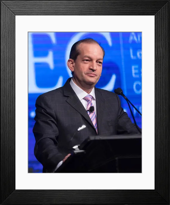 Framed Print : US Sec. of Labor Alexander Acosta speaking at American Legislative Exchange Council meeting. July 21, 2017 Framed Print : US Sec. of Labor Alexander Acosta speaking at American Legislative Exchange Council meeting. July 21, 2017