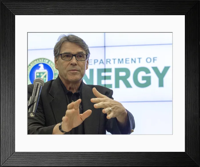 Framed Print : US Department of Energy Sec. Rick Perry speaking at Energy Technology Laboratory, July 7, 2017