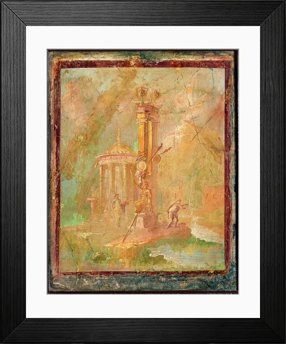 Framed Print : Sacred Landscape, by unknown artist, 62-79, 1st Century A.D. ripped fresco, 45 x 35 cm - Italy, Campania, Naples, National Archaeological Museum, Room LXXIV, inv. 9472 Framed Print : Sacred Landscape, by unknown artist, 62-79, 1st Century A.D. ripped fresco, 45 x 35 cm - Italy, Campania, Naples, National Archaeological Museum, Room LXXIV, inv. 9472