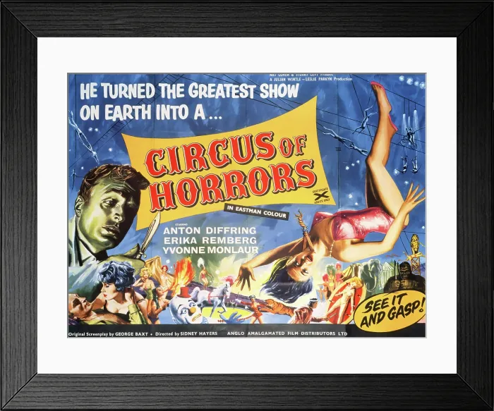 Framed Print : CIRCUS OF HORRORS, Anton Diffring (left), 1960 Framed Print : CIRCUS OF HORRORS, Anton Diffring (left), 1960