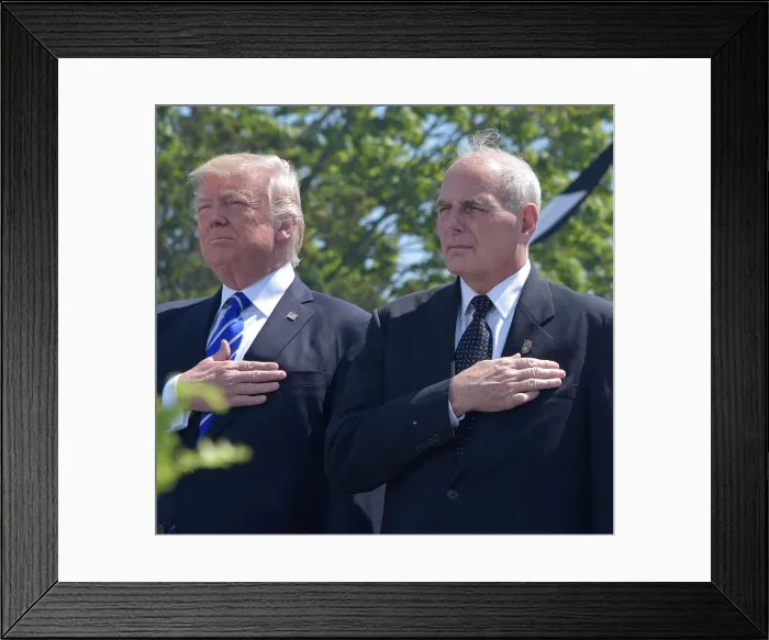 Framed Print : President Donald Trump and Secretary of Homeland Security John Kelly, May 17, 2017