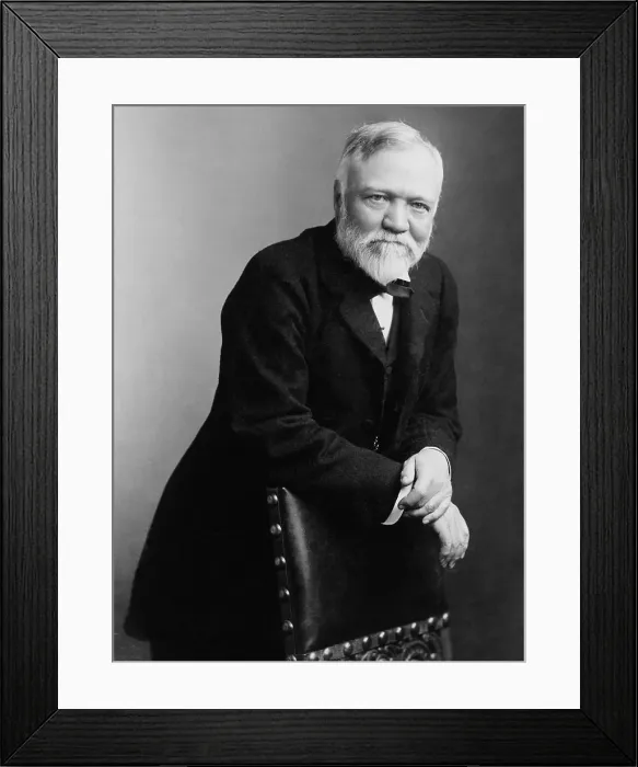 Framed Print : Andrew Carnegie in 1896 studio portrait taken in Pittsburgh