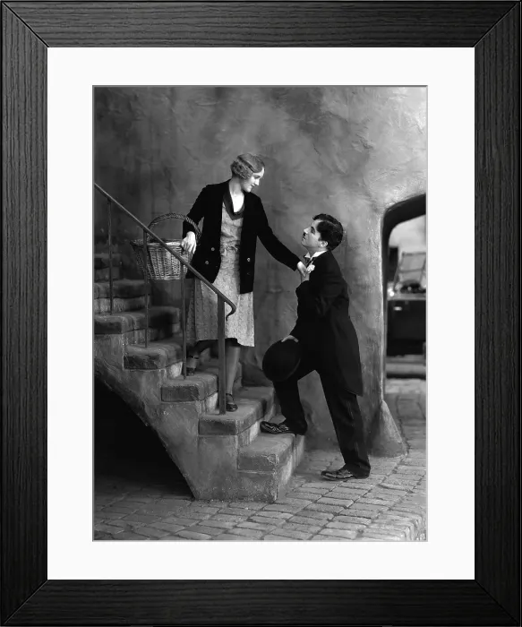Framed Print : CITY LIGHTS, Virginia Cherrill, Charlie Chaplin, 1931