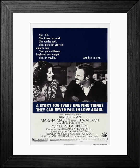 Framed Print : CINDERELLA LIBERTY, US poster, from left: Marsha Mason, James Caan, 1973, TM & Copyright 20th Century Fox Film Corp. / courtesy Everett Collection Framed Print : CINDERELLA LIBERTY, US poster, from left: Marsha Mason, James Caan, 1973, TM & Copyright 20th Century Fox Film Corp. / courtesy Everett Collection