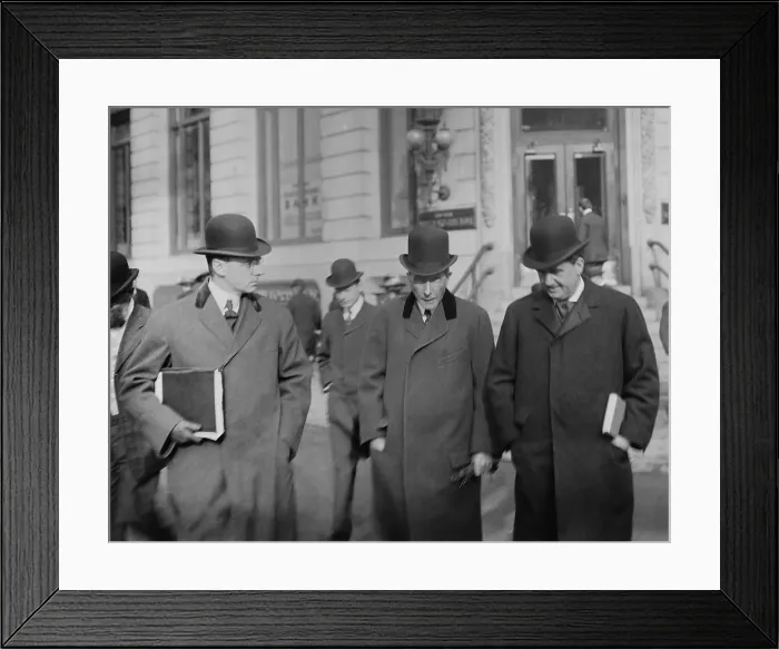 Framed Print : John D. Rockefeller and others walking from a New York Court House Framed Print : John D. Rockefeller and others walking from a New York Court House