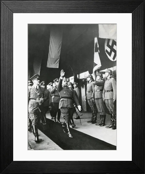 Framed Print : Spanish Fascist dictator Francisco Franco and Adolf Hitler Salute at Hendaye, France. Oct. 23, 1940