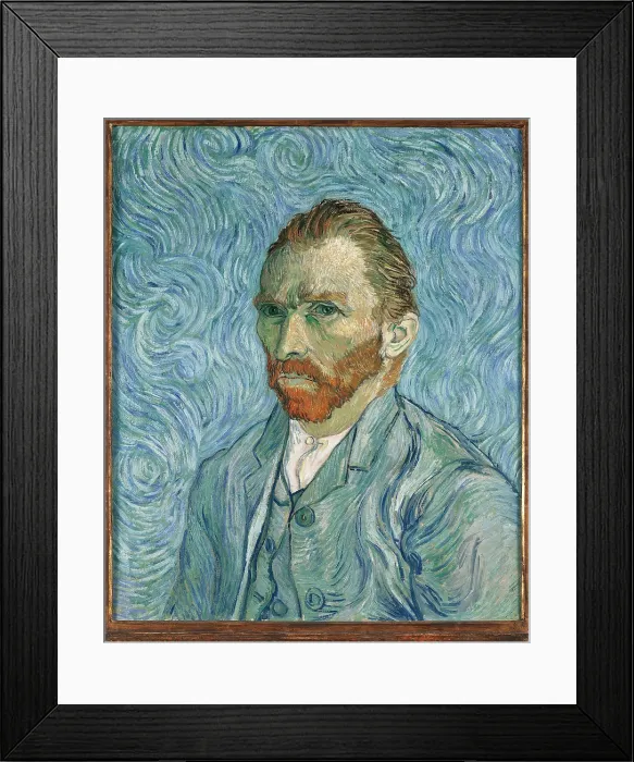 Framed Print : Self portrait, by Vincent Van Gogh, 1889, 19th Century, oil on canvas, cm 65 x 54 - France, Ile de France, Paris, Muse dOrsay, R.F. 1949. All