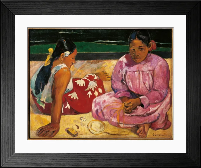 Framed Print : Tahitian Women, by Paul Gauguin, 1891, 19th Century, oil on canvas, cm 69 x 91, 5 - France, Ile de France, Paris, Muse dOrsay, R.Ff 2765. All