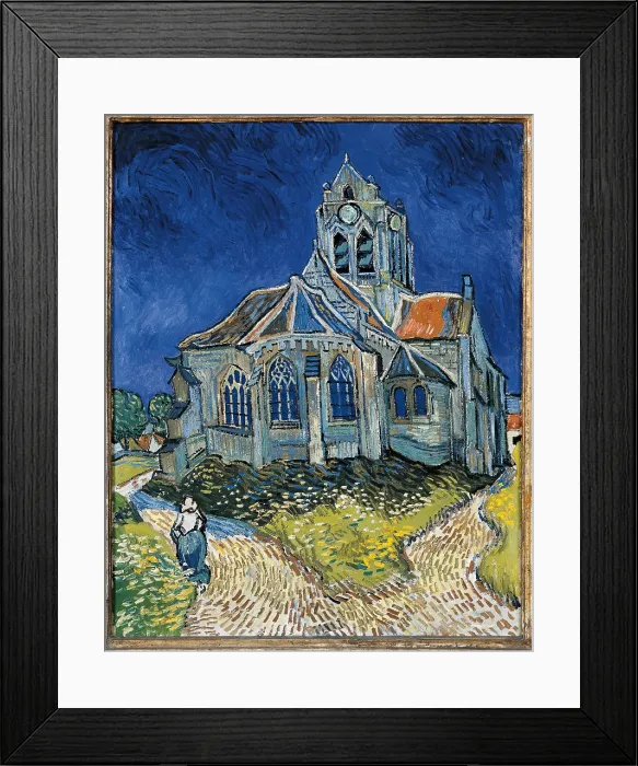 Framed Print : The Church at Auvers, by Vincent Van Gogh, 1890, 19th Century, oil on canvas, cm 94 x 74 - France, Ile de France, Paris, Muse dOrsay, RF 1951-42. All