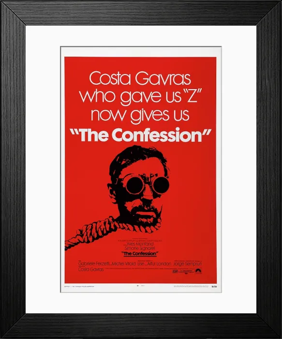 Framed Print : THE CONFESSION, (aka L'AVEU), US poster art, Yves Montand, 1970