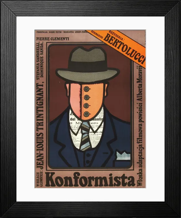 Framed Print : THE CONFORMIST, (aka KONFORMISTA, aka Il CONFORMISTA), Polish poster, 1970